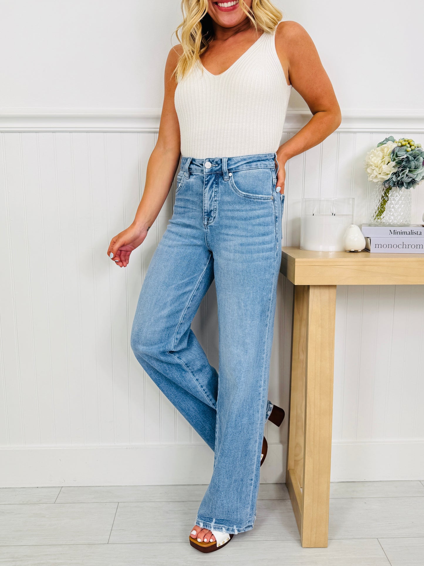 Triple Threat Wide Leg Tummy Control Jeans In Three Inseams
