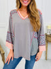 Floral Studio Top in Ghost Grey