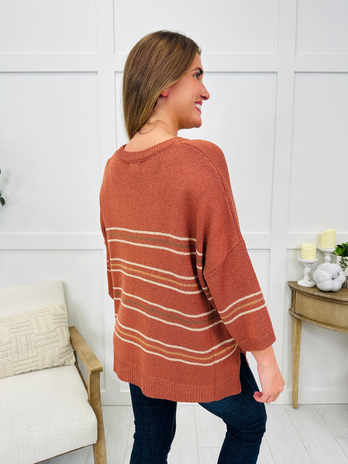 Mountain Sunset Sweater In Rust