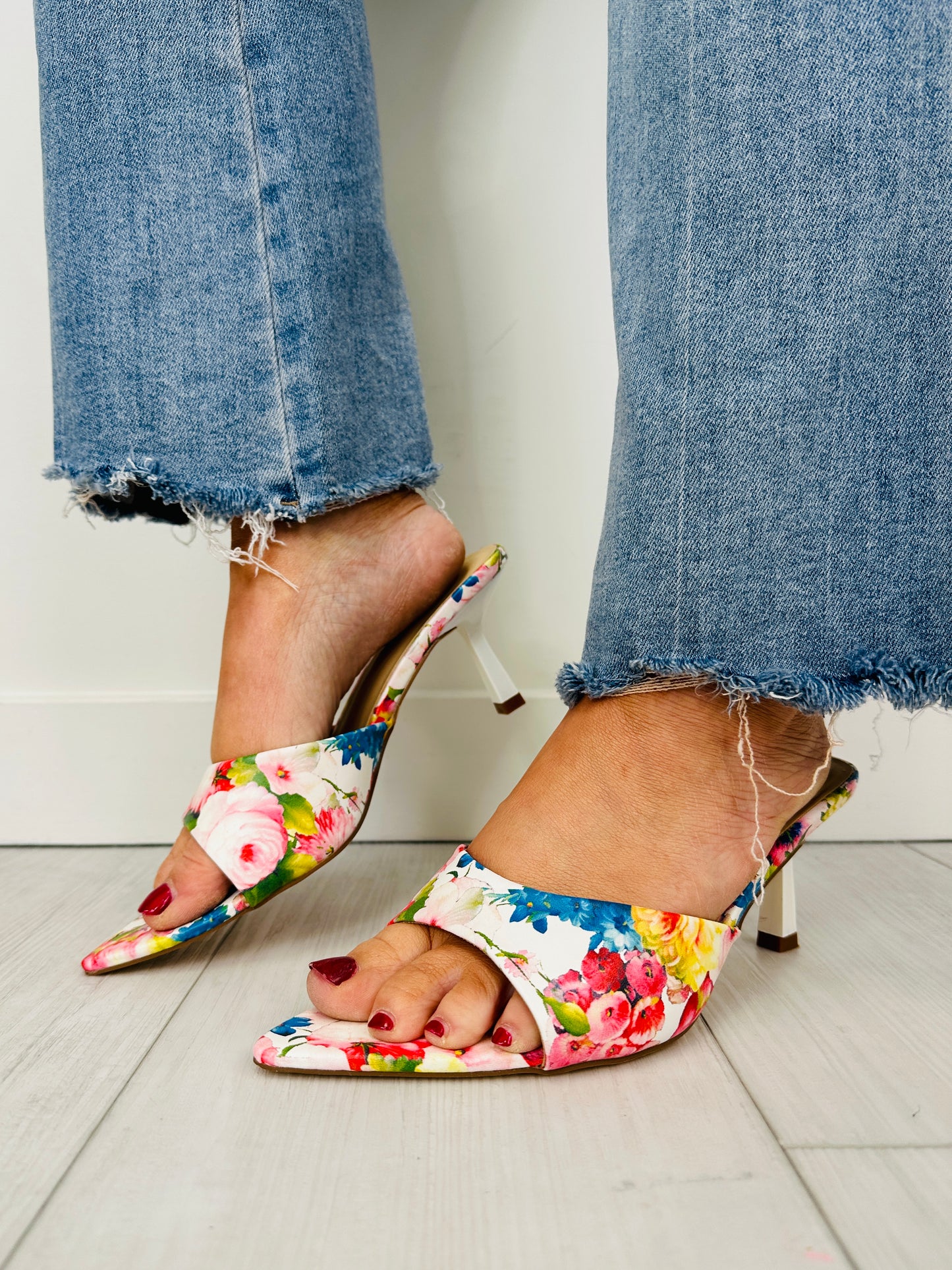 Effortless Elevation Heels In Pink Floral