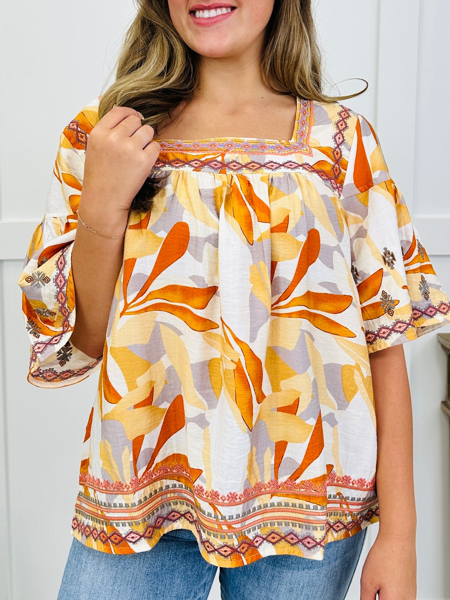 Sweet Magnolia Top In Orange Pepper