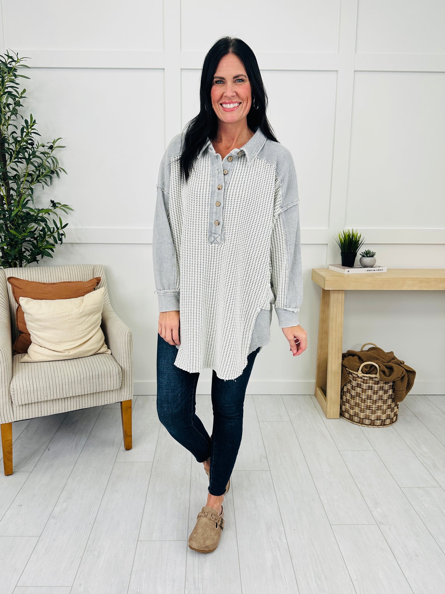 Sunday Structure Pullover in H Grey