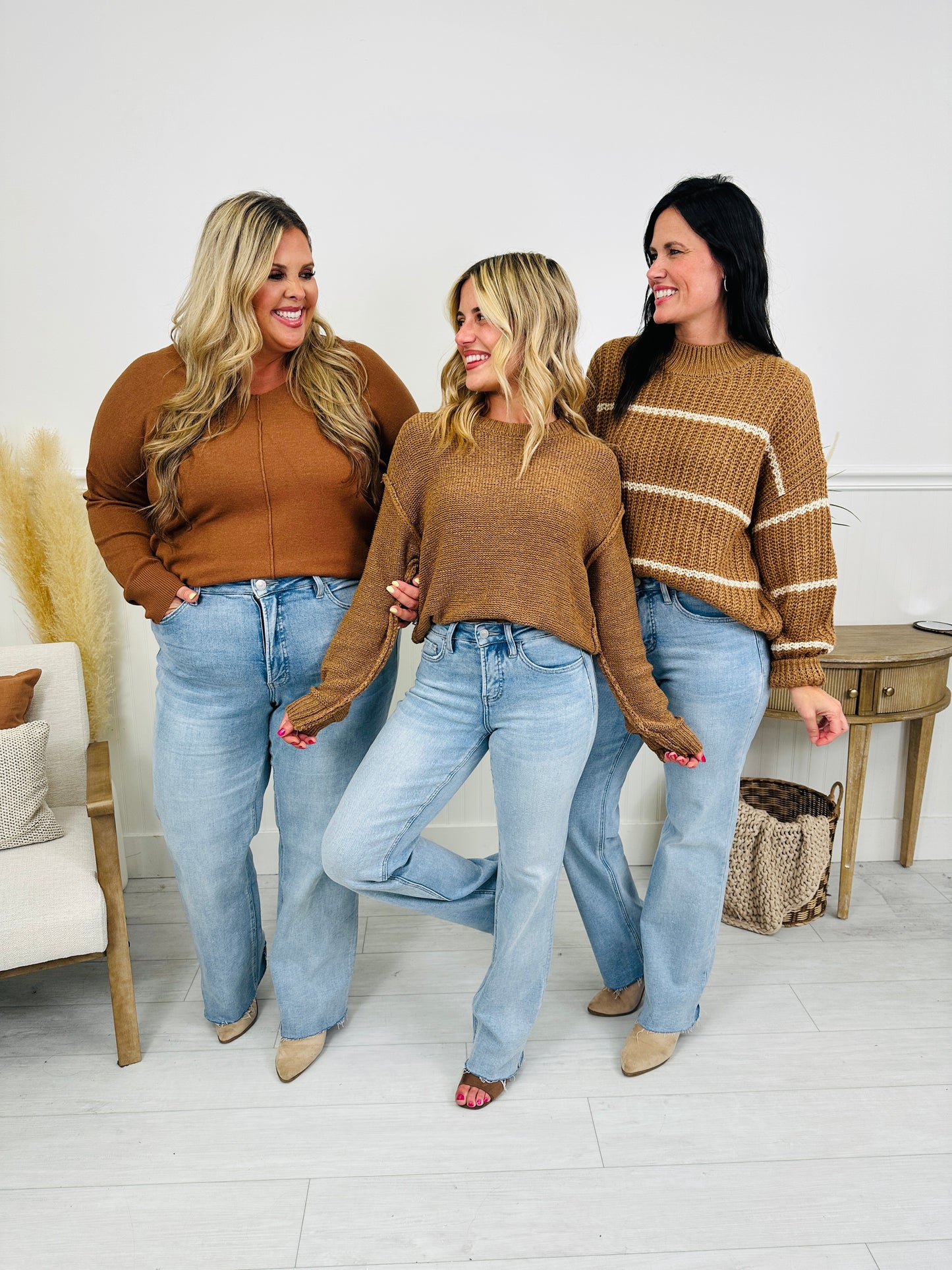 Feeling Brand New Slim Wide Leg Tummy Control Jeans