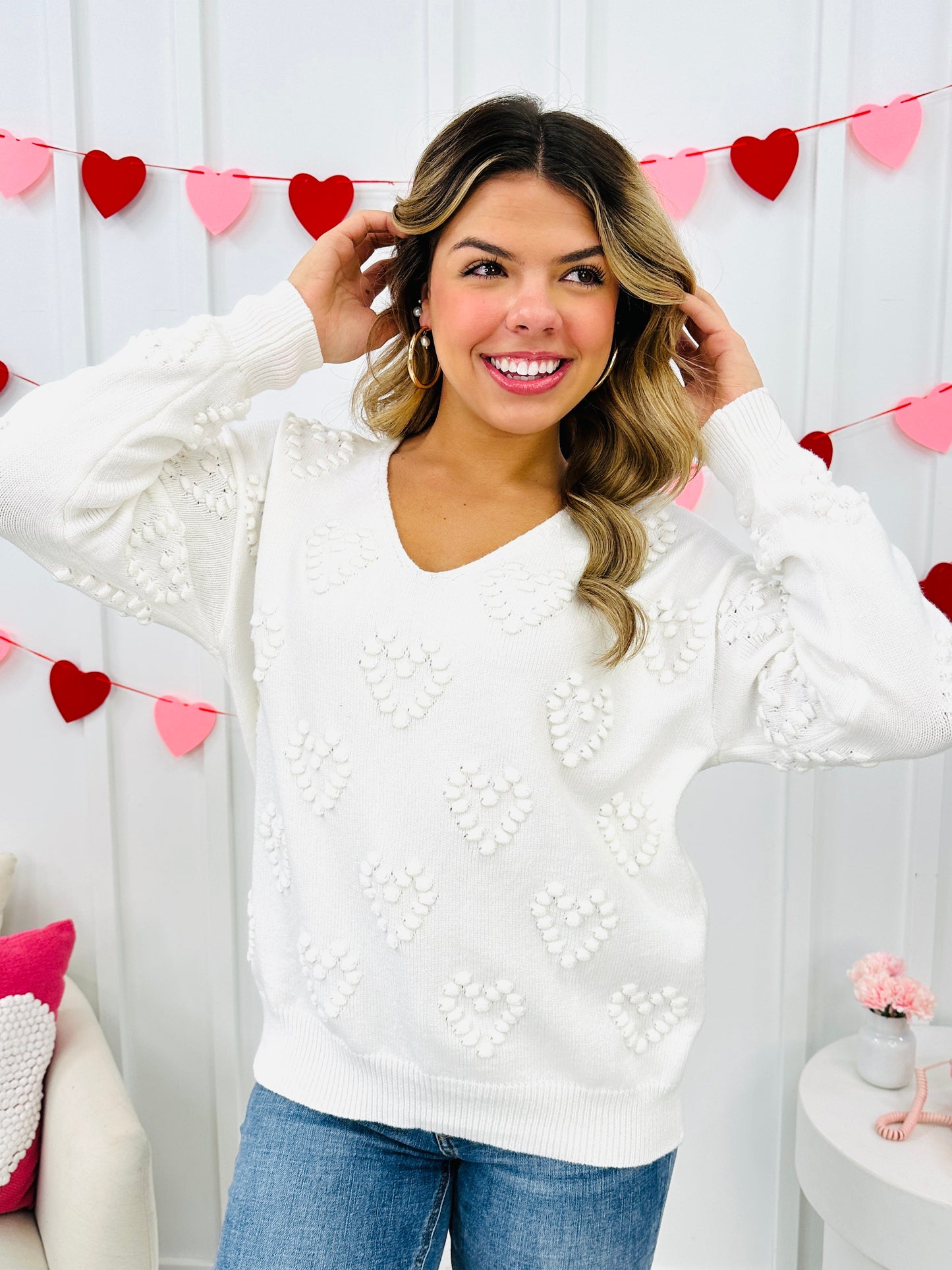 Sweetheart Stitches Sweater- Multiple Colors!