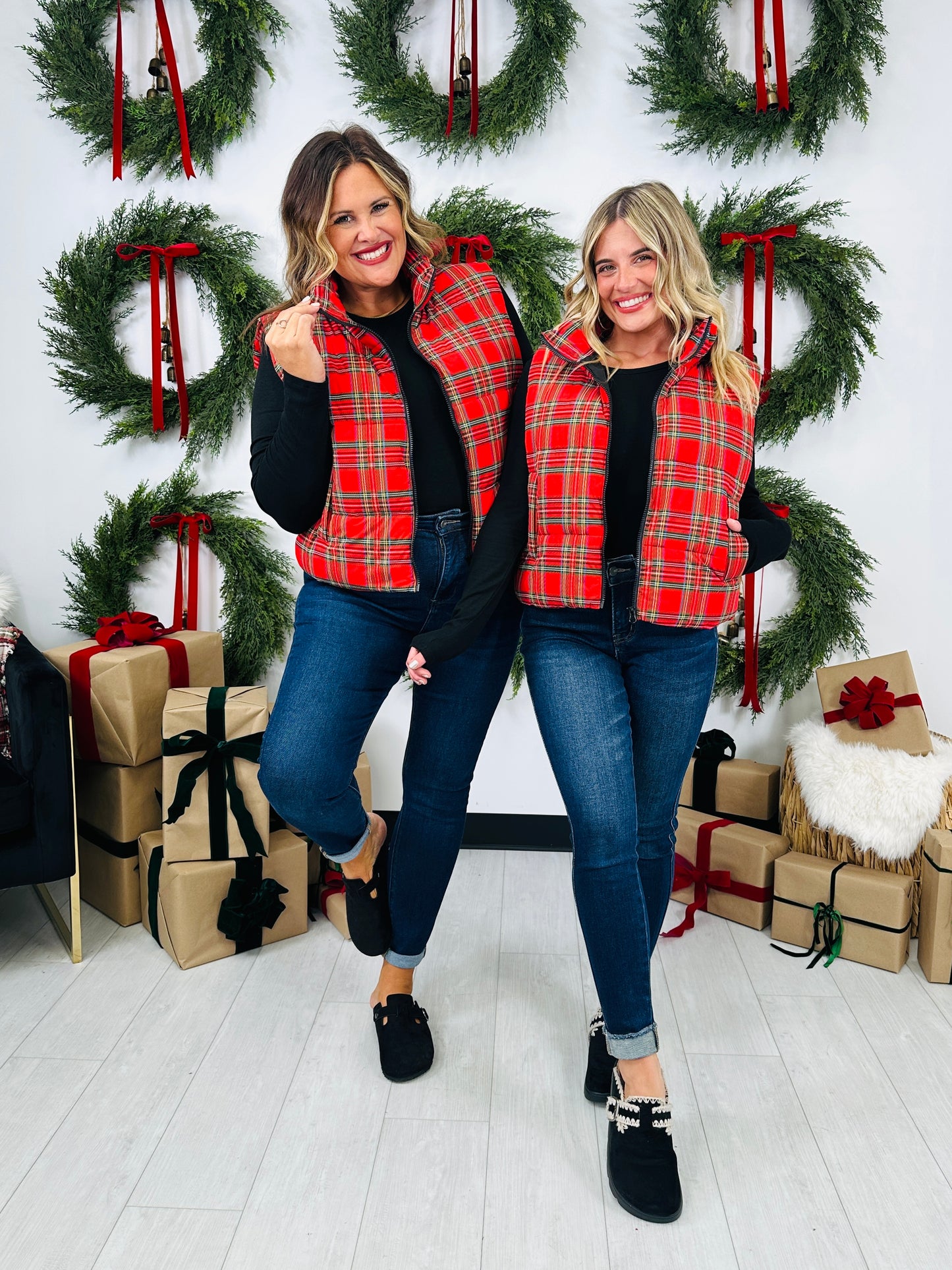 Perfectly Plaid Puffer Vest