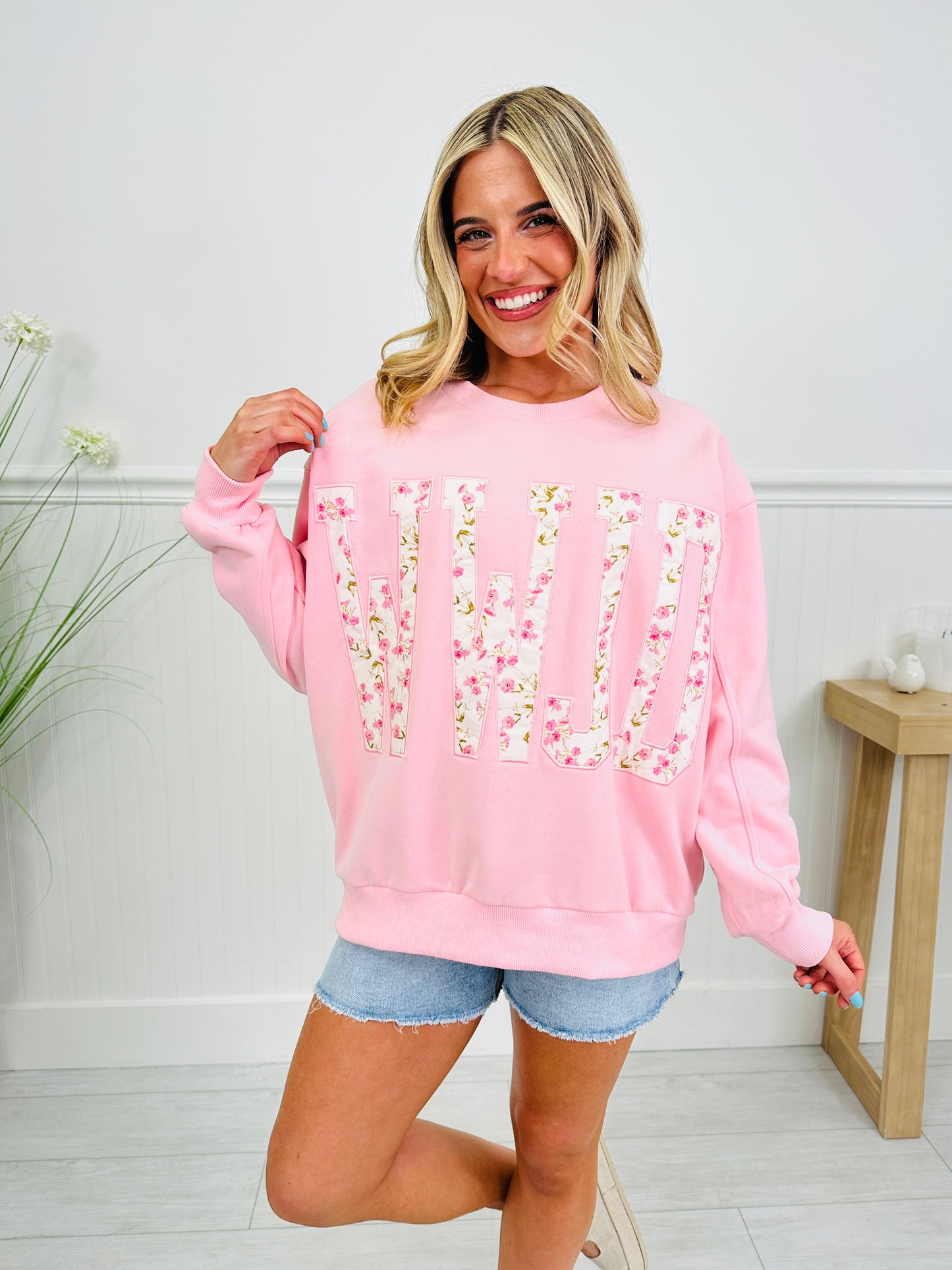 WWJD Floral Crewneck