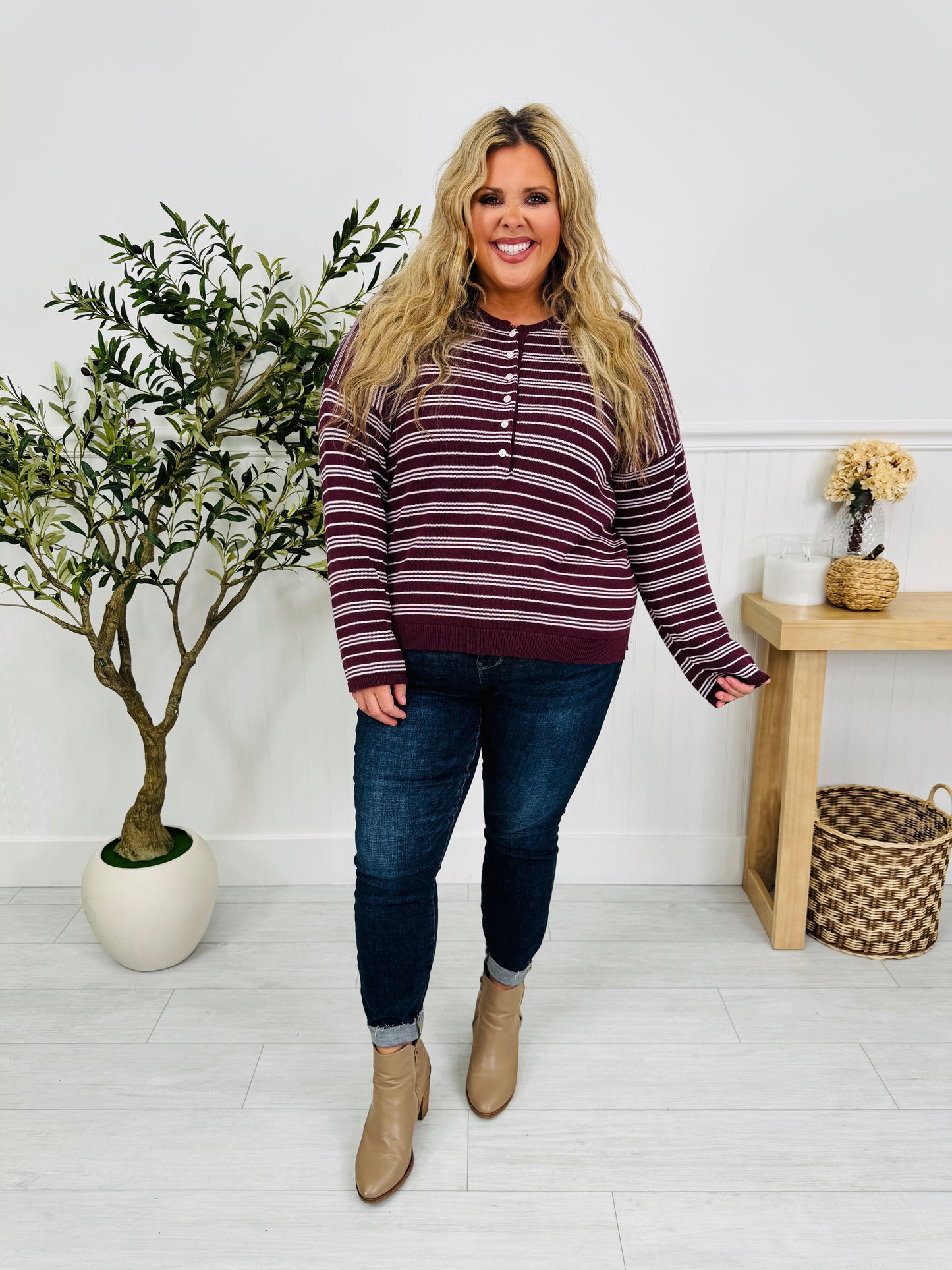 Fine Line Top In Wine