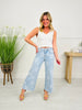 Flower Power Tummy Control Wide Leg Cropped Jeans