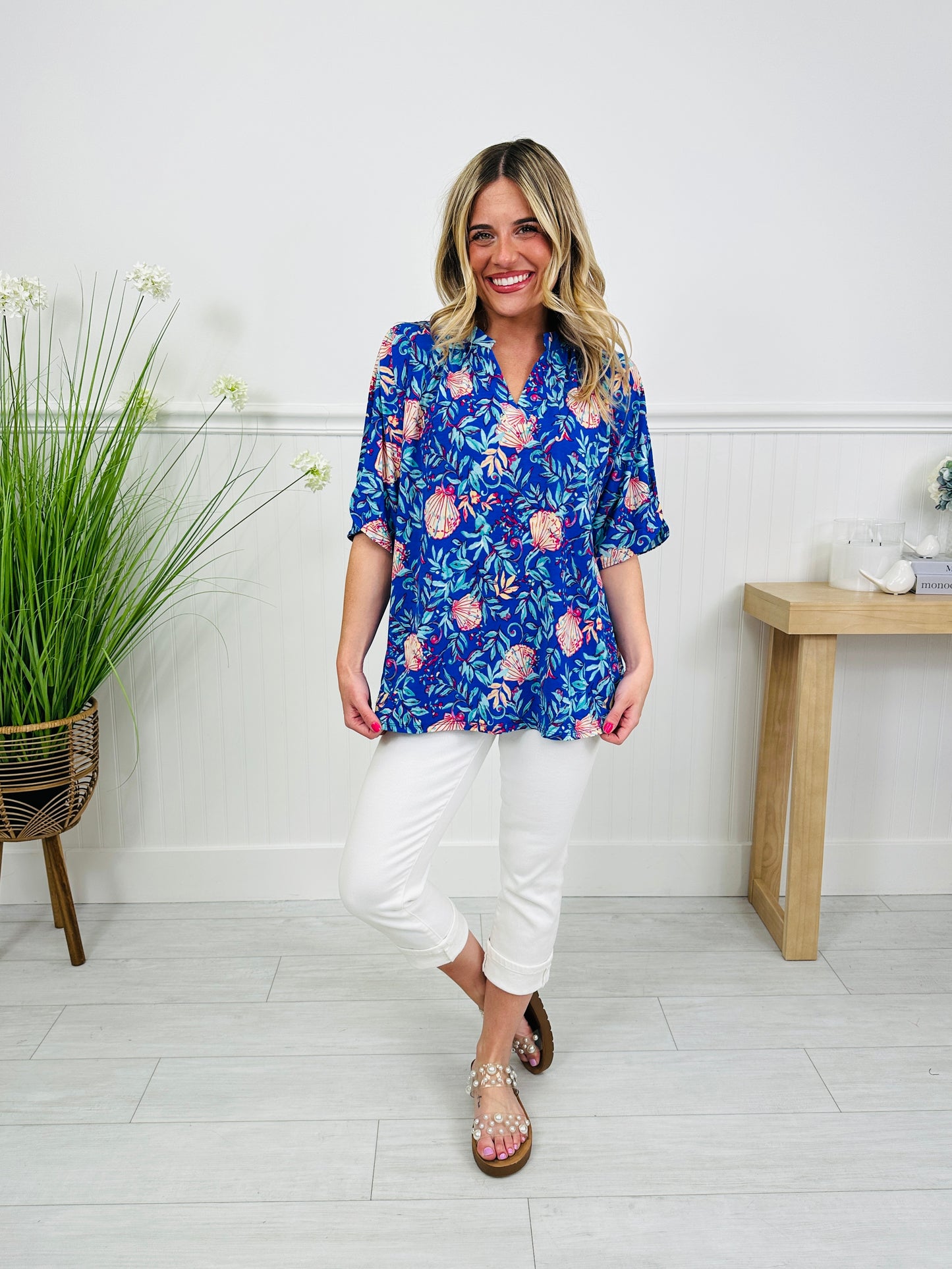 Radiate Sunshine Top in Naples Print