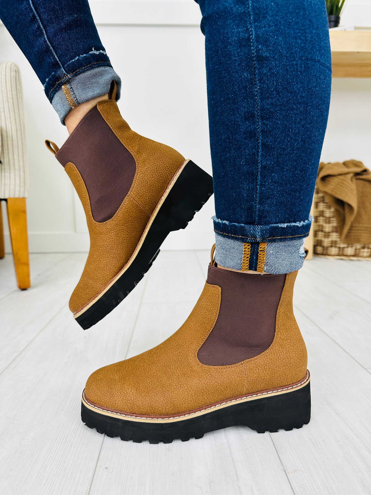 Uptown Ground Booties in Tan
