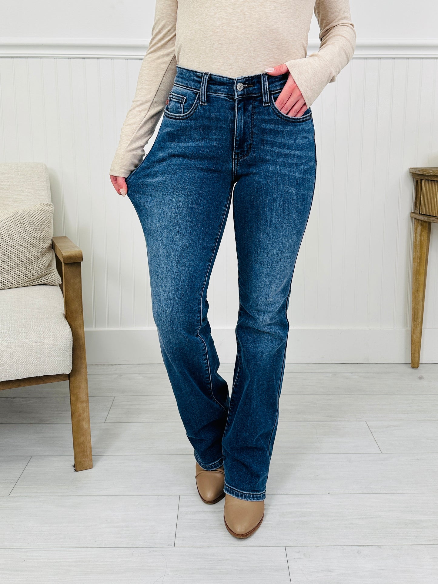 Judy Blue Cozy Classic Thermal Bootcut Jeans