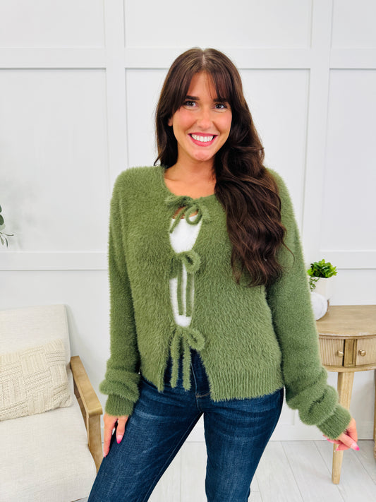 Hold Me Softly Cardigan in Olive