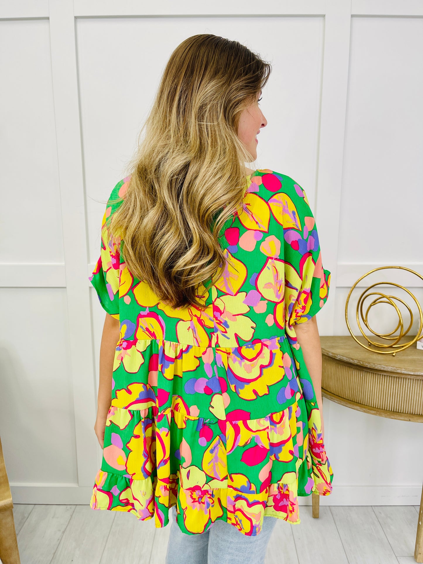 Neon Petals Top In Green