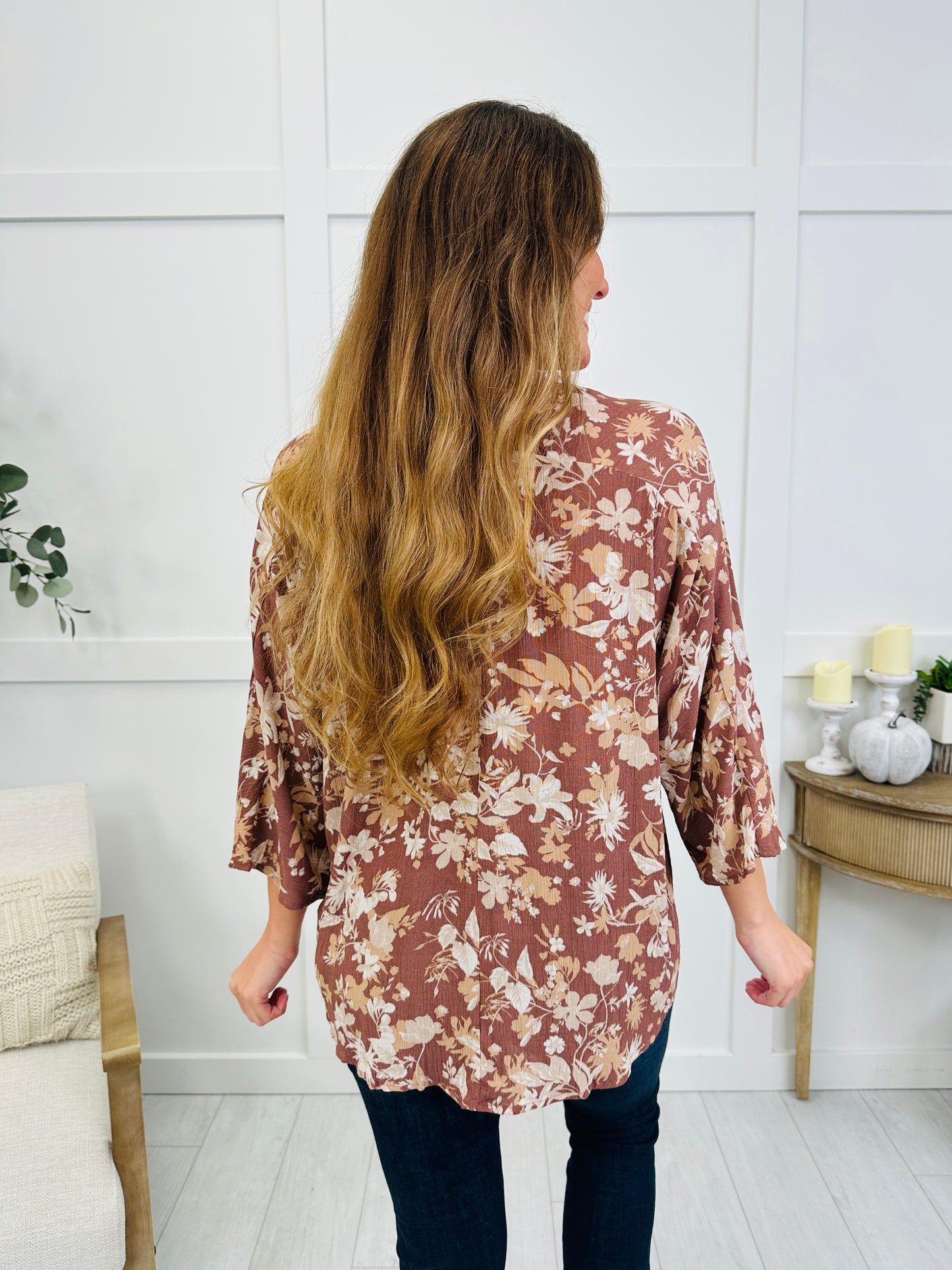 Botanical Beauty Top In Red Brown