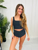 The Olivia Swim Top In Black/White Polka Dot