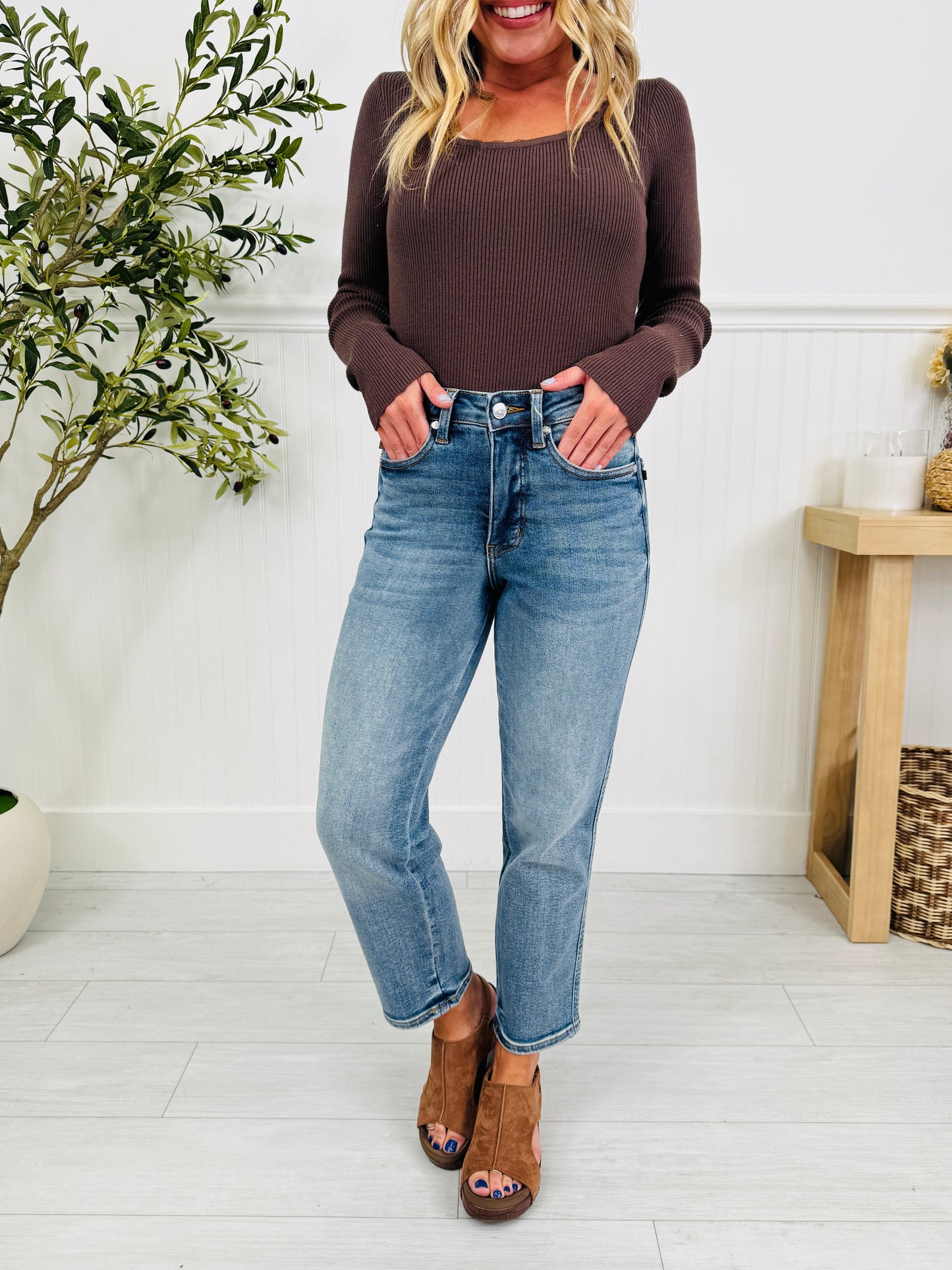 Judy Blue Endless Style Tummy Control Ankle Straight Jeans In Regular And Petite