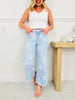 Flower Power Tummy Control Wide Leg Cropped Jeans