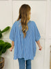 Linear Lounge Top In Ocean Blue