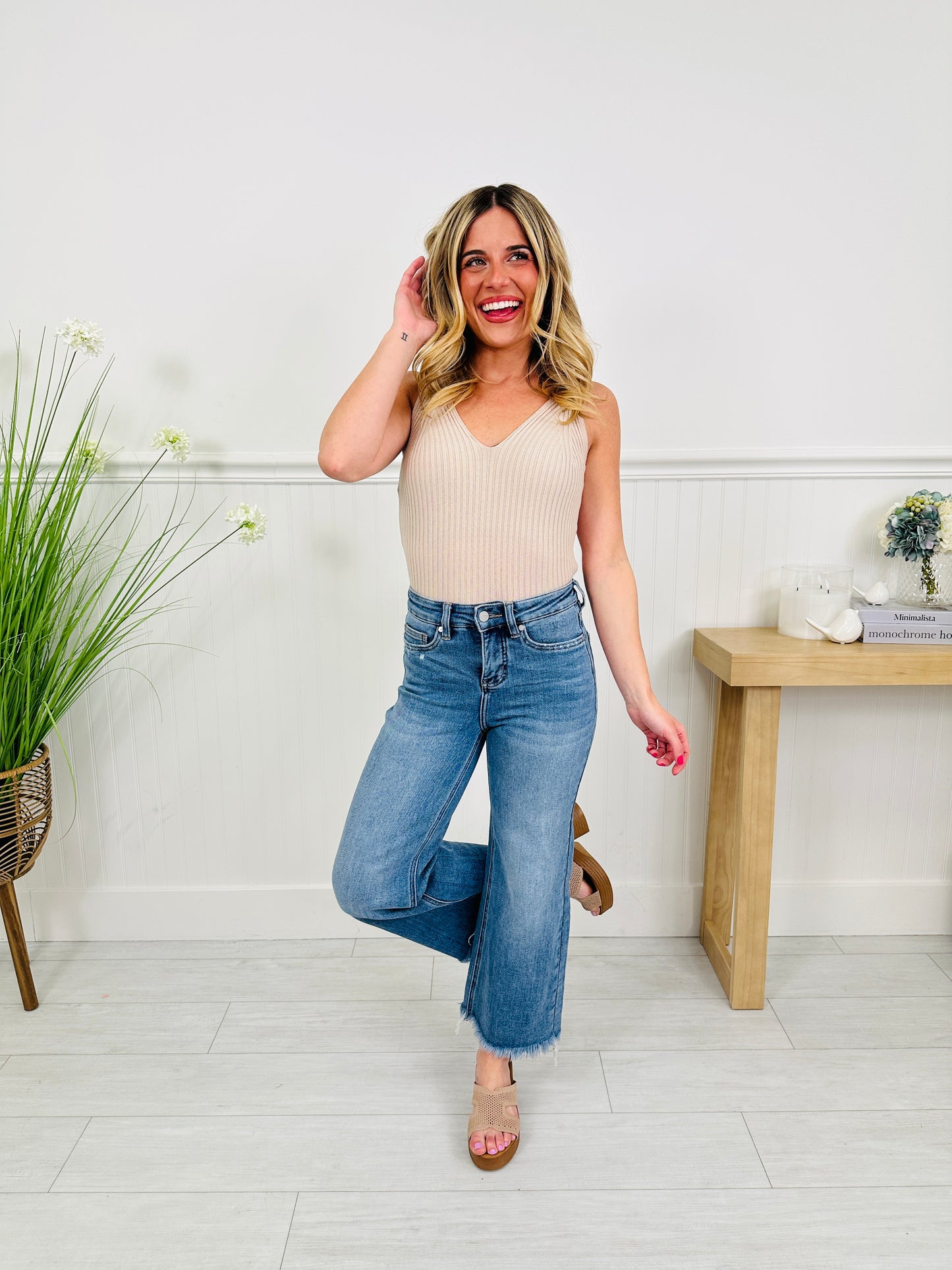 On The Go Tummy Control Wide Leg Jeans