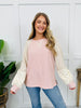 Sleeve Of Petals Sweater In Baby Pink