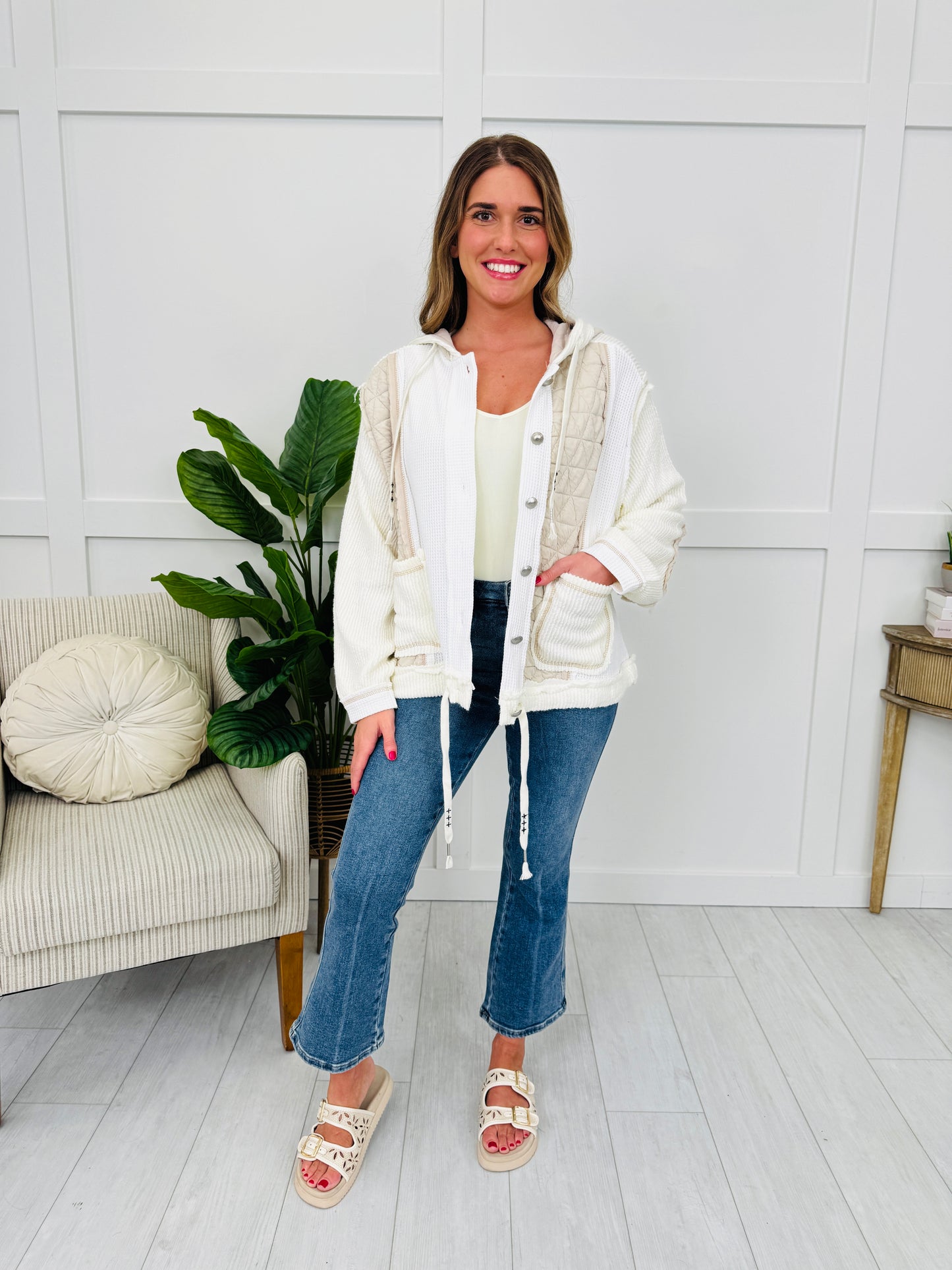 Spoke In Stitches Cardigan in Cream/Beige