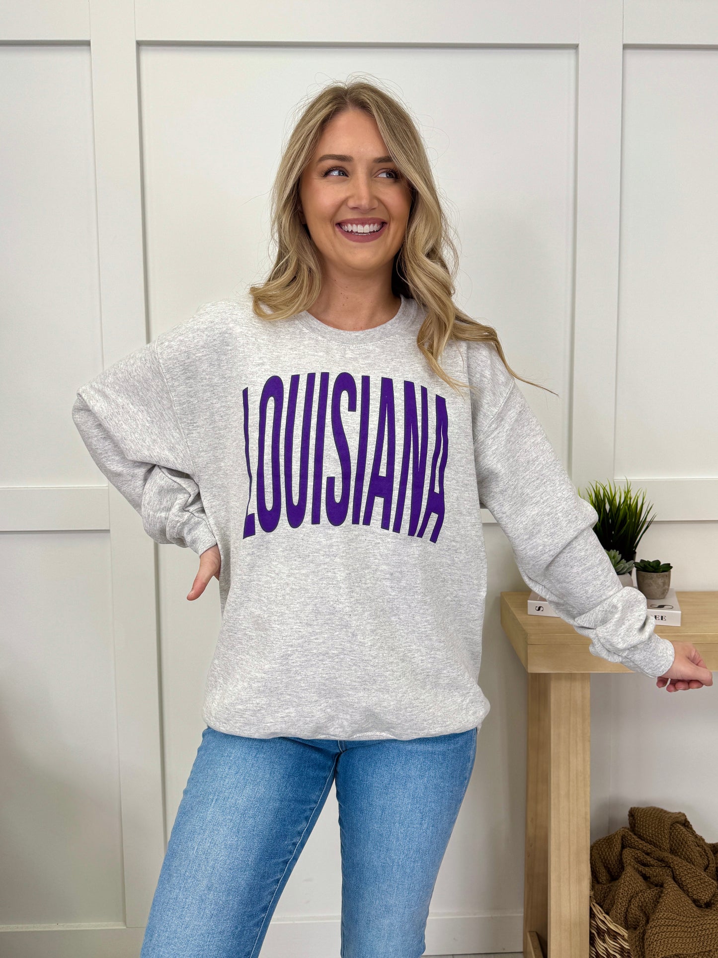 Louisiana Reversible LA Graphic Crewneck Sweatshirt