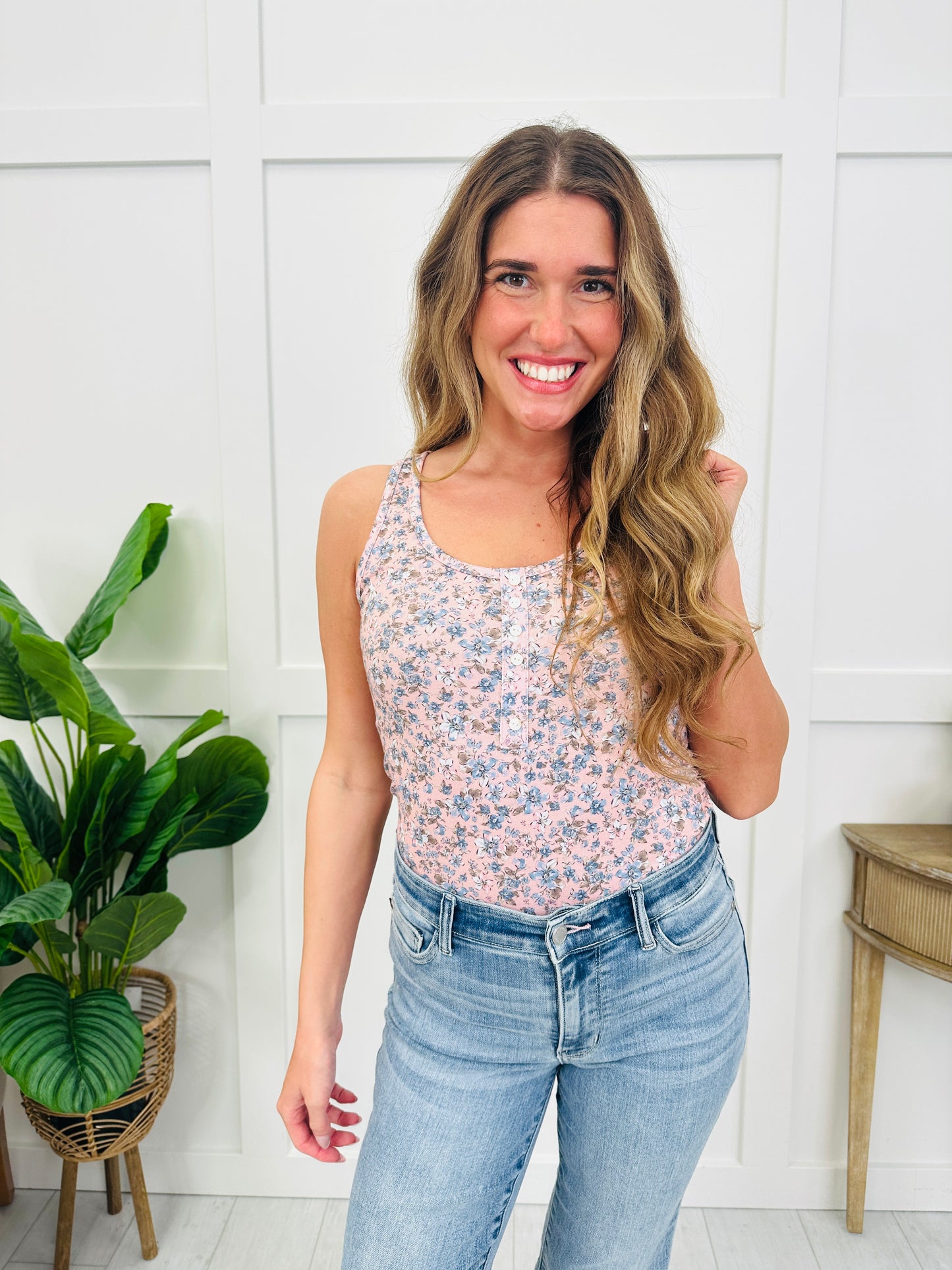 Soft Bloom Tank Top In Blush