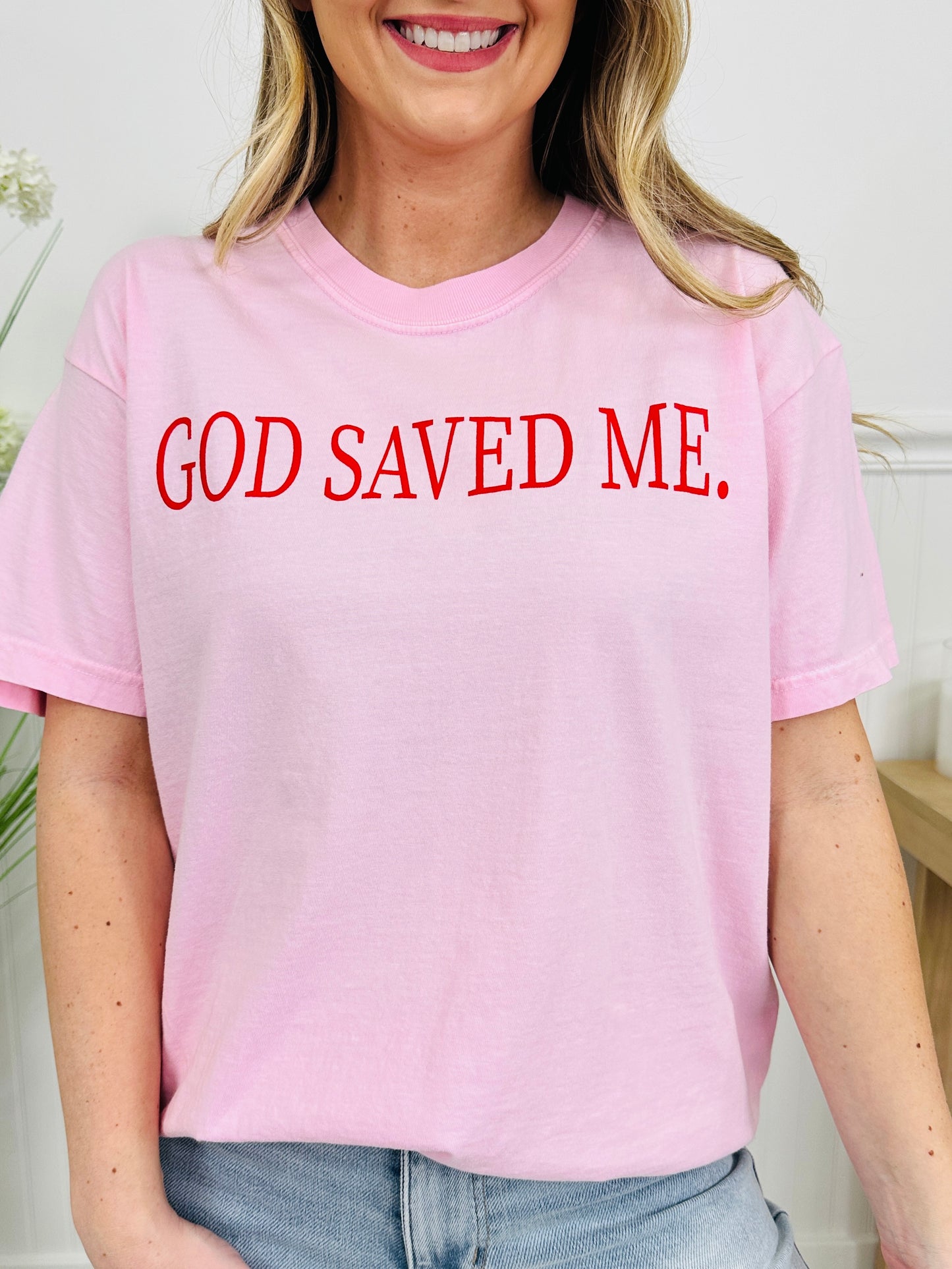 God Saved Me Graphic Tee in Multiple Colors