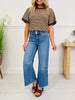 Double Check Tummy Control Wide Leg Cropped Jeans