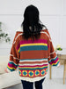 Cozy Carnival Sweater In Brick Multi