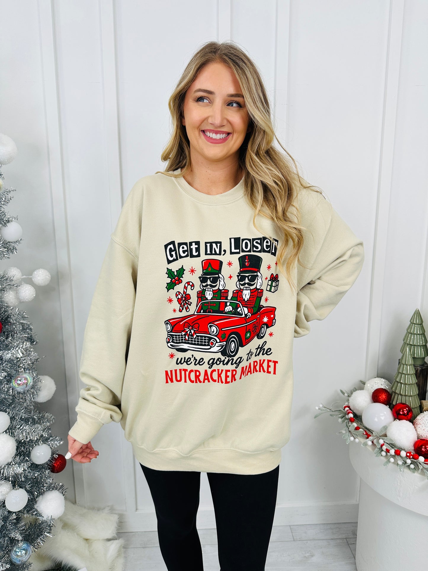 Get In Loser Nutcracker Graphic Crewneck Sweatshirt