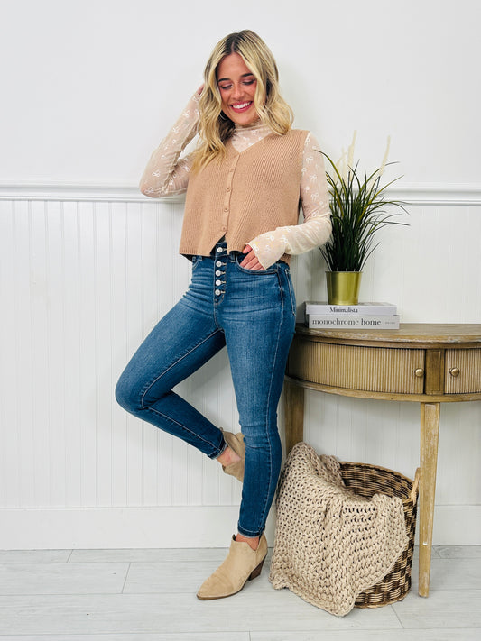 Judy Blue We Stay Fly Button Fly Skinny Jeans