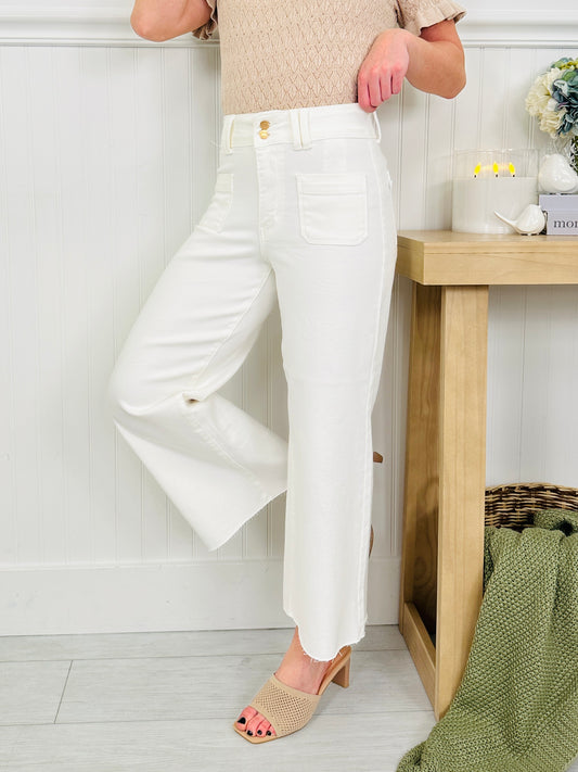 Judy Blue Whispers of White Wide Leg Cropped Jeans
