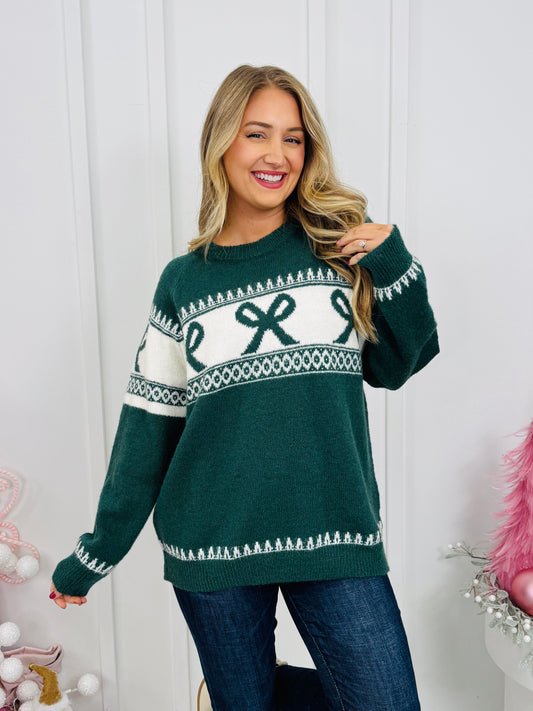 Decked And Delighted Sweater in Green