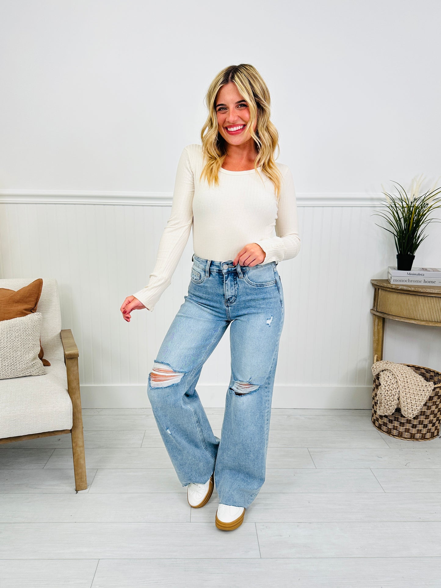 Ride the Retro Wide Leg Retro Tummy Control Jeans