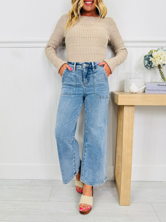 Style Standard Tummy Control Cropped Wide Leg Jeans In Multiple Inseams