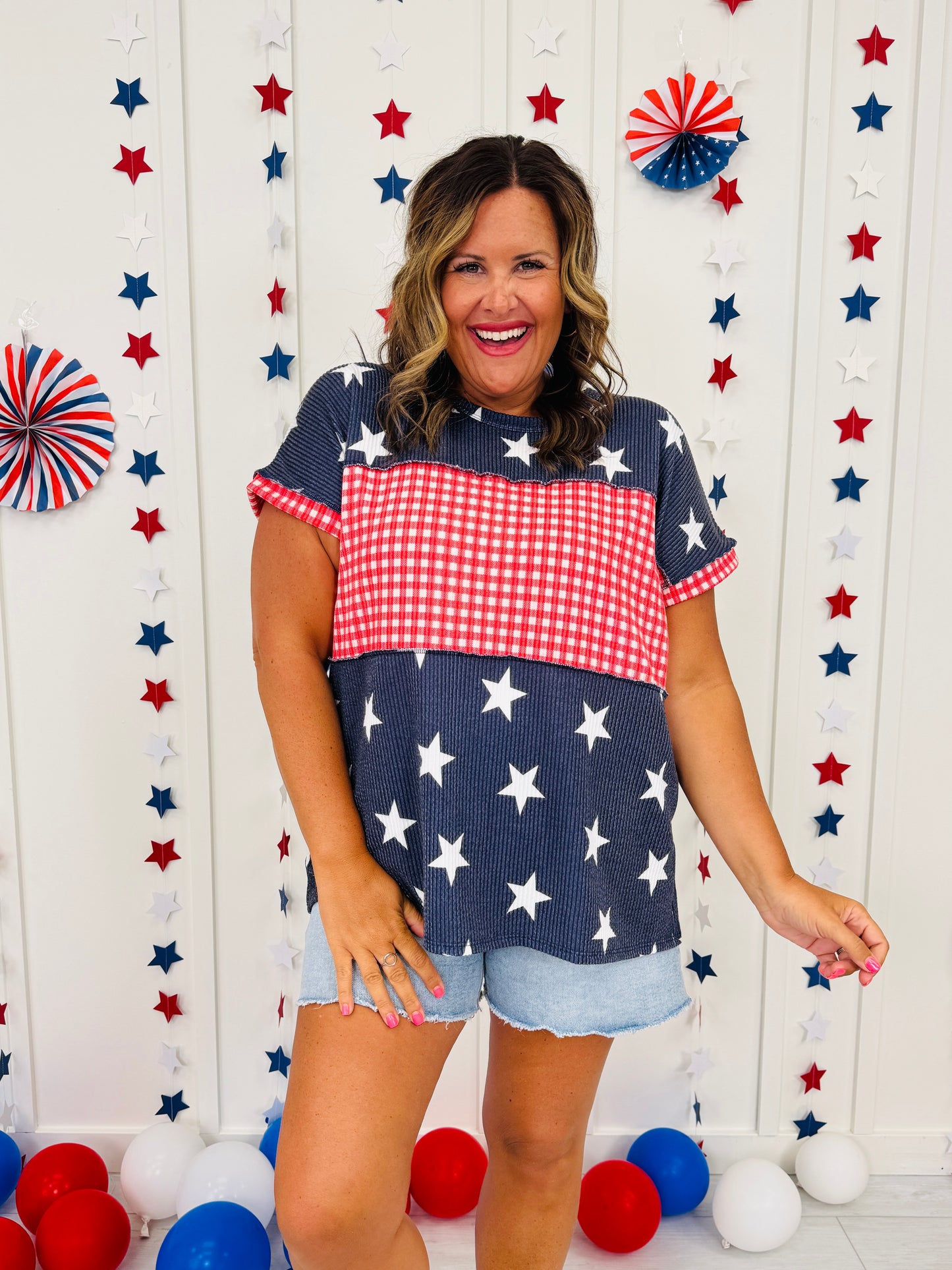 Red, White, and Cute Top in Multiple Colors