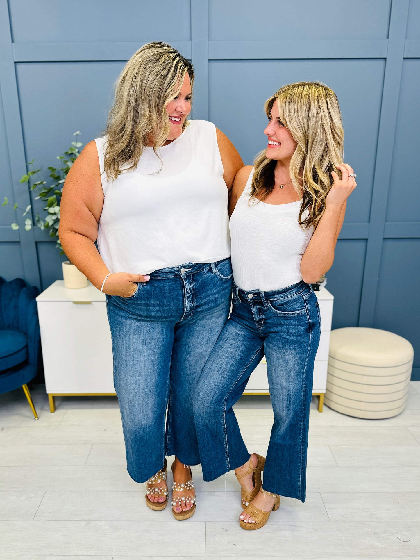 MOCO Exclusive Straight To The Top Cropped Wide Leg Tummy Control Jeans in Reg/Curvy