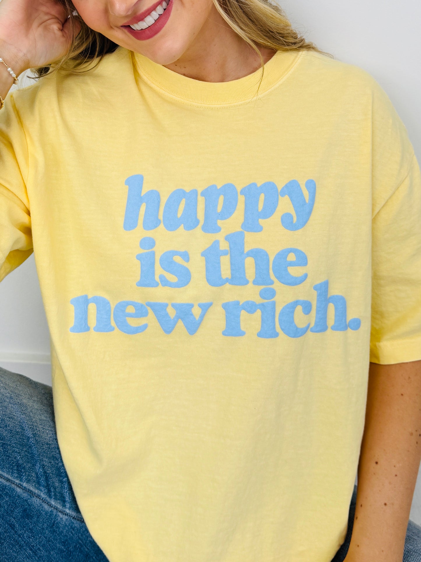 Happy Is The New Rich Graphic Tee