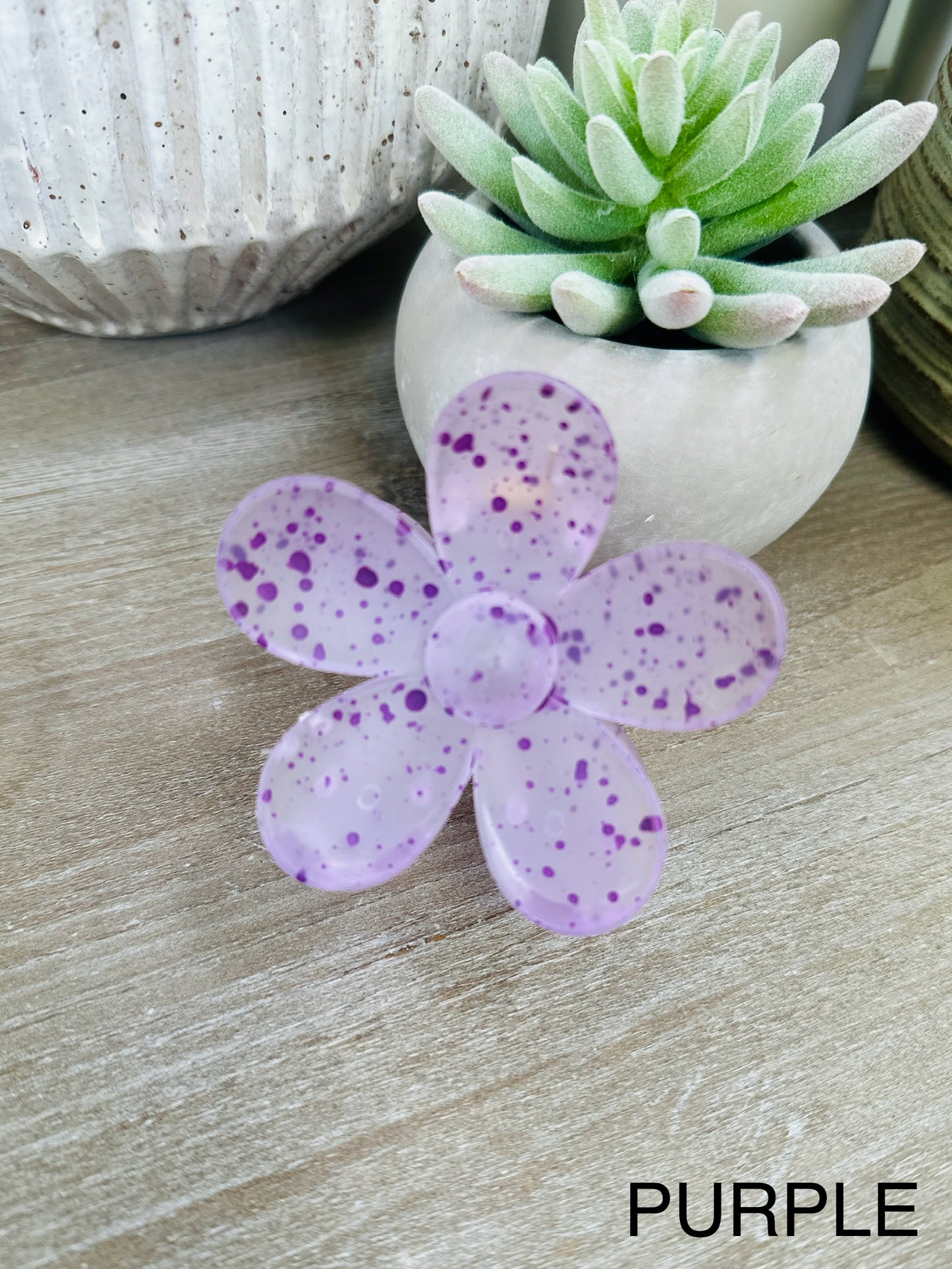 Paint Splatter Flower Hair Clip-Multiple Colors!