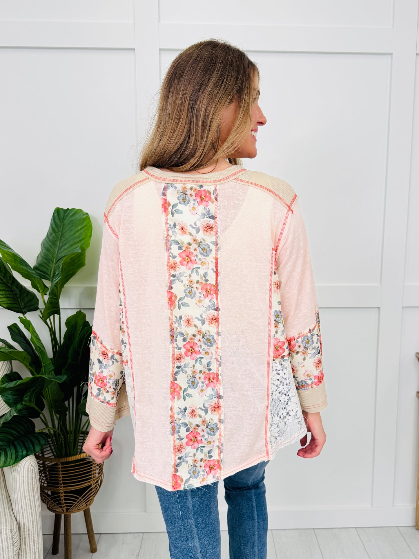 Floral Studio Top in Peach Blush