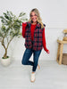 Pretty In Plaid Vest In Navy