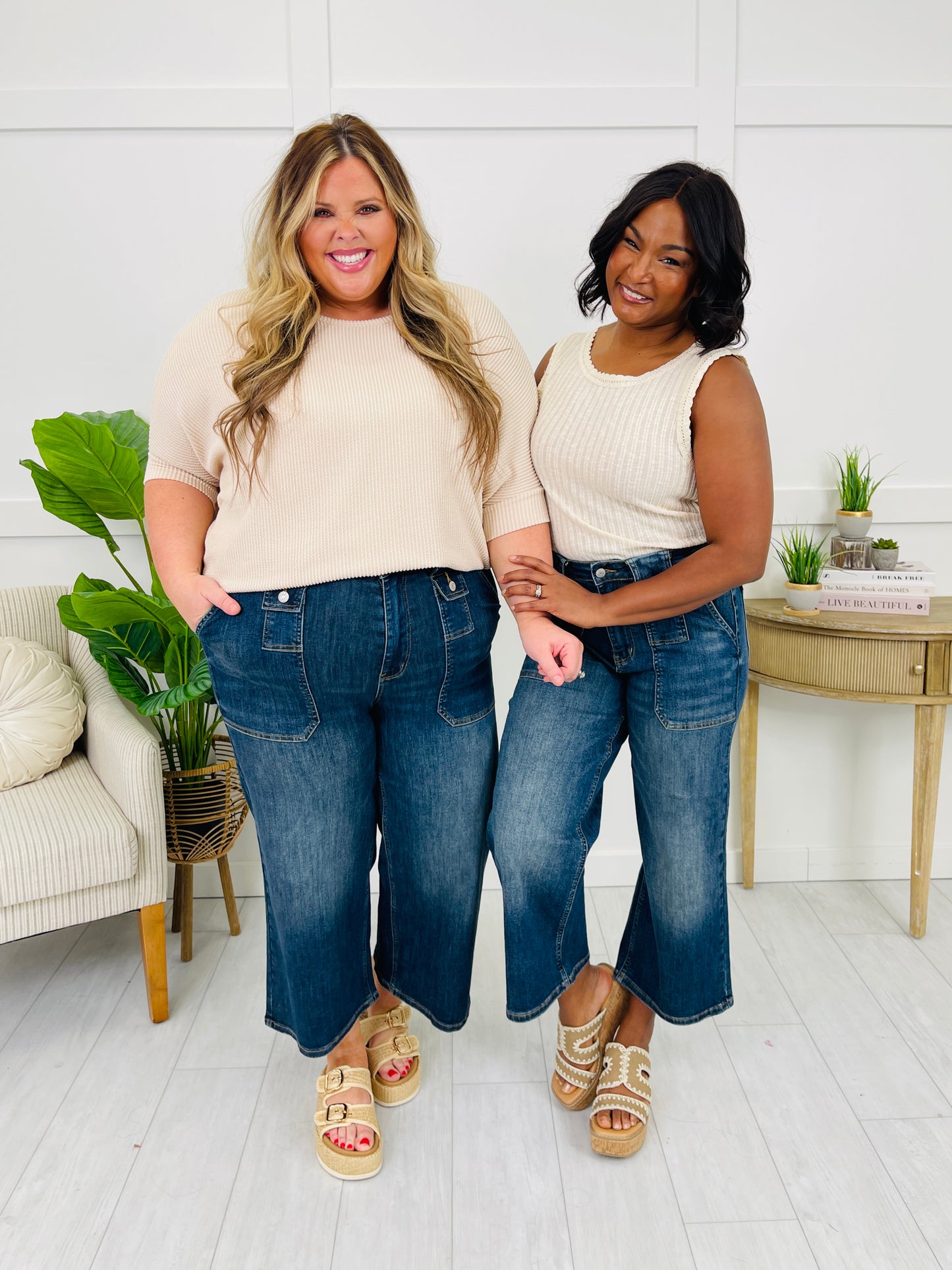 Judy Blue Easy Upgrade Wide Leg Cropped Jeans