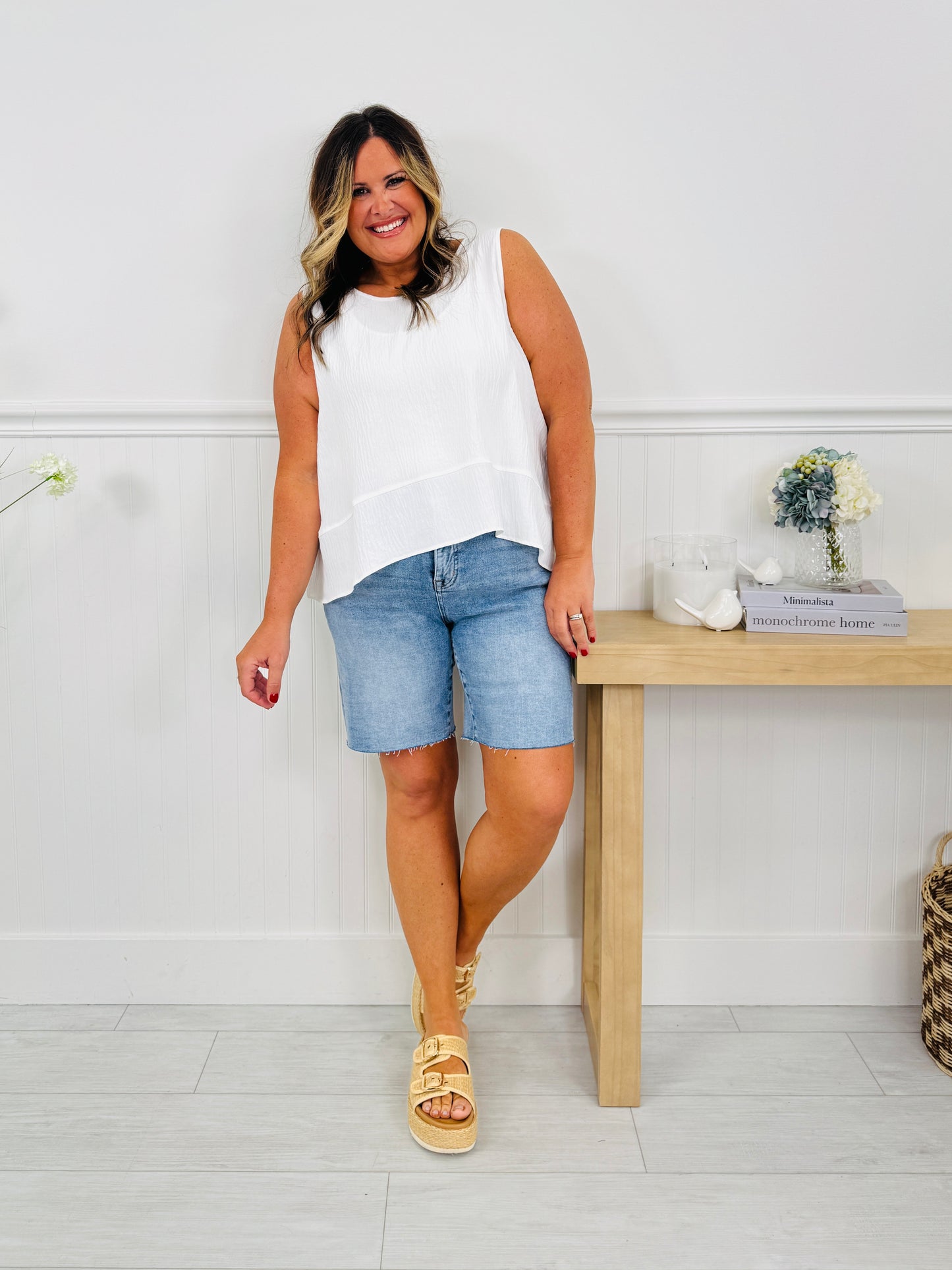 Meet Me In The Middle Tummy Control Mid Thigh Shorts