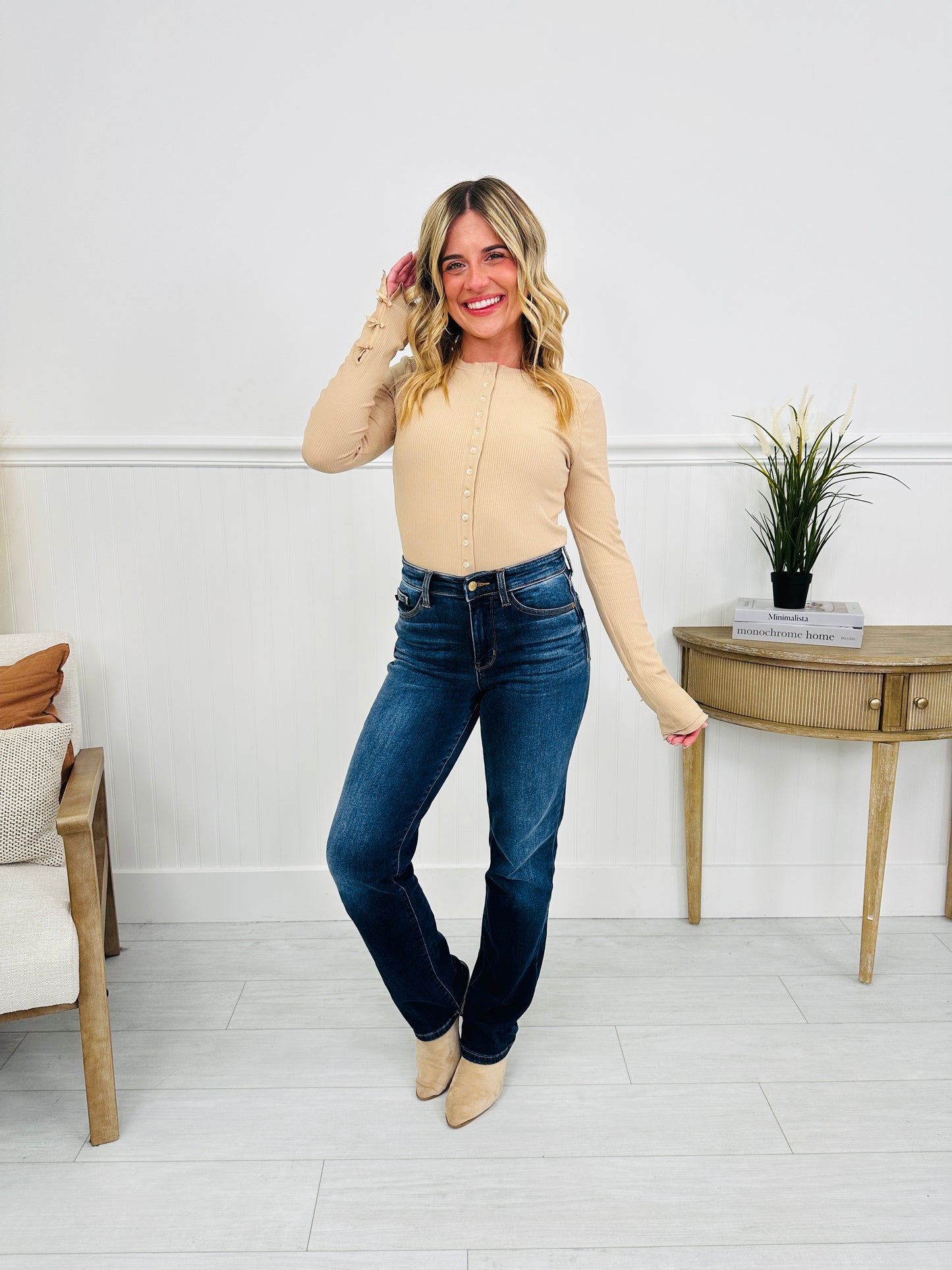 Judy Blue Snug in Style Thermal Straight Jeans