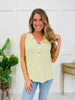Petal Lined Tank Top In Lime Green