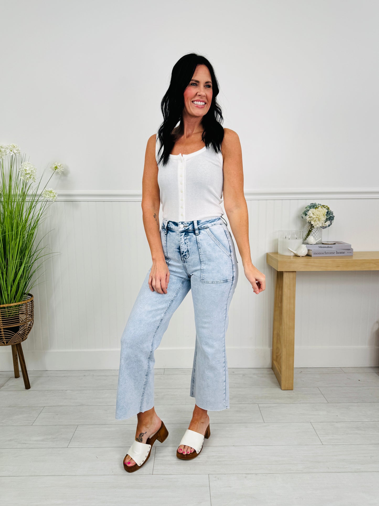 Current Crush Cropped Wide Leg Tummy Control Jeans