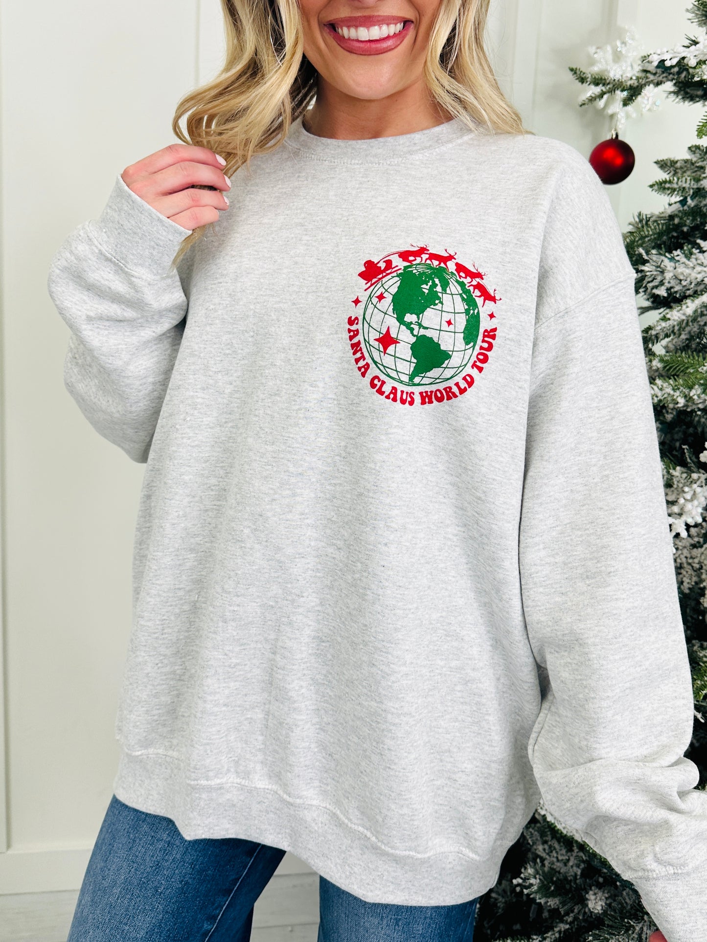 Santa Claus World Tour Graphic Crewneck Sweatshirt