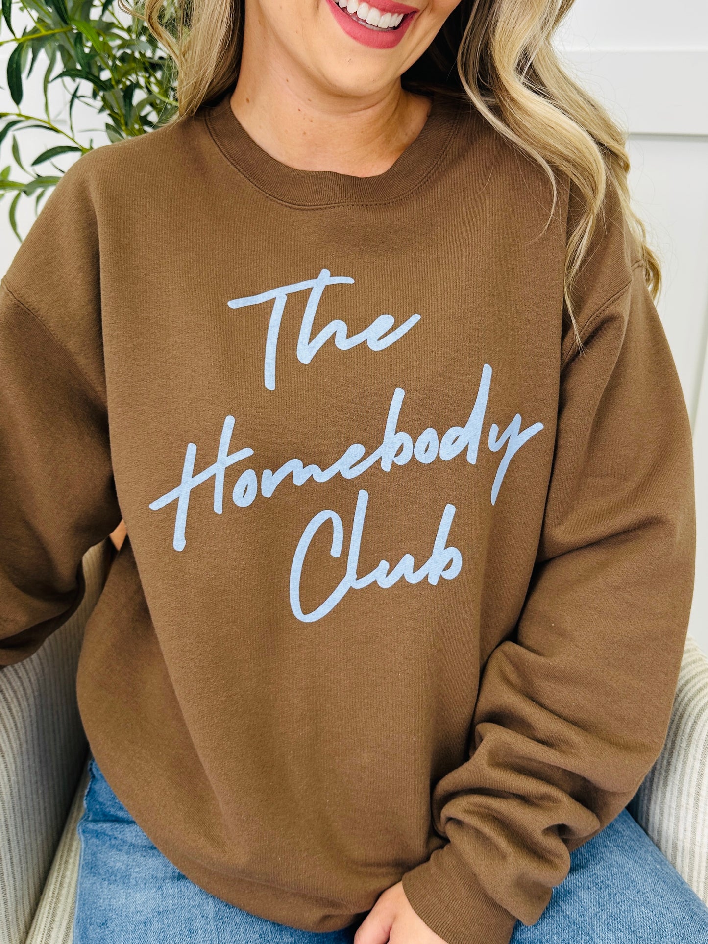 The Homebody Club Graphic Crewneck Sweatshirt in Multiple Colors