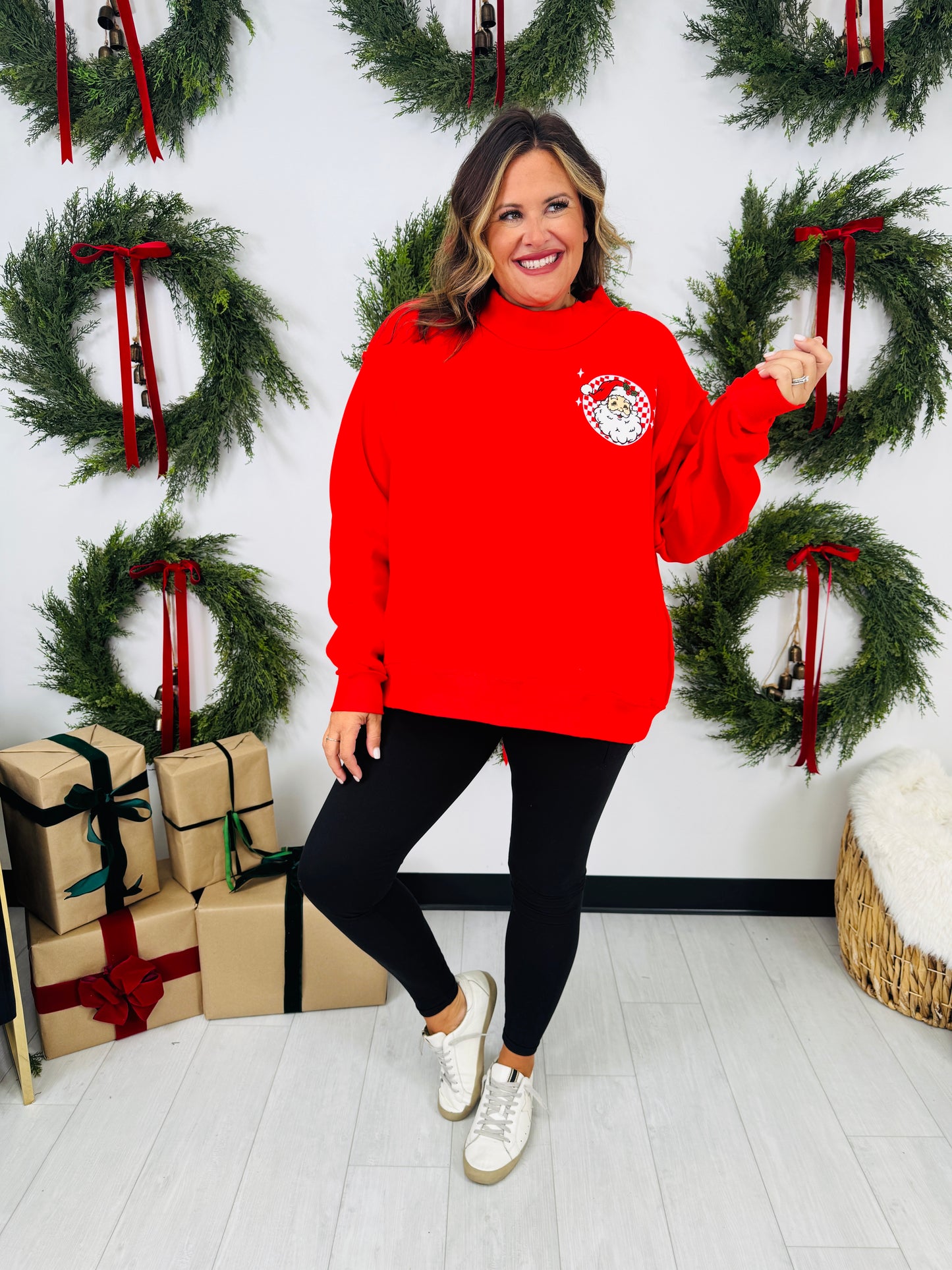 Merry Magic Mock Neck Graphic Sweatshirt